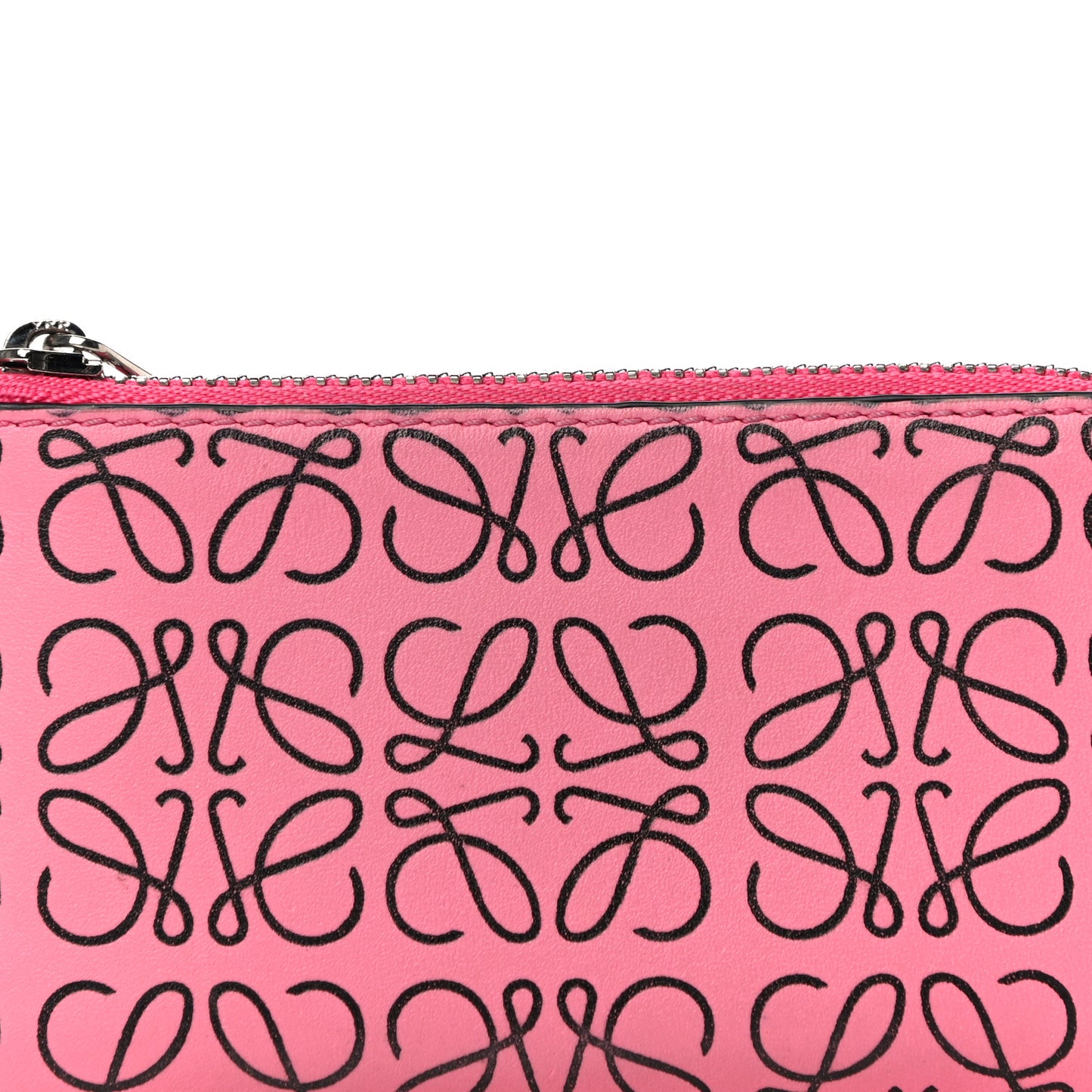 Engraved Calfskin Anagram Coin Card Holder Wild Rose
