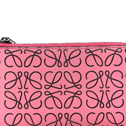 Loewe Engraved Calfskin Anagram Coin Card Holder Wild Rose 9 of 14