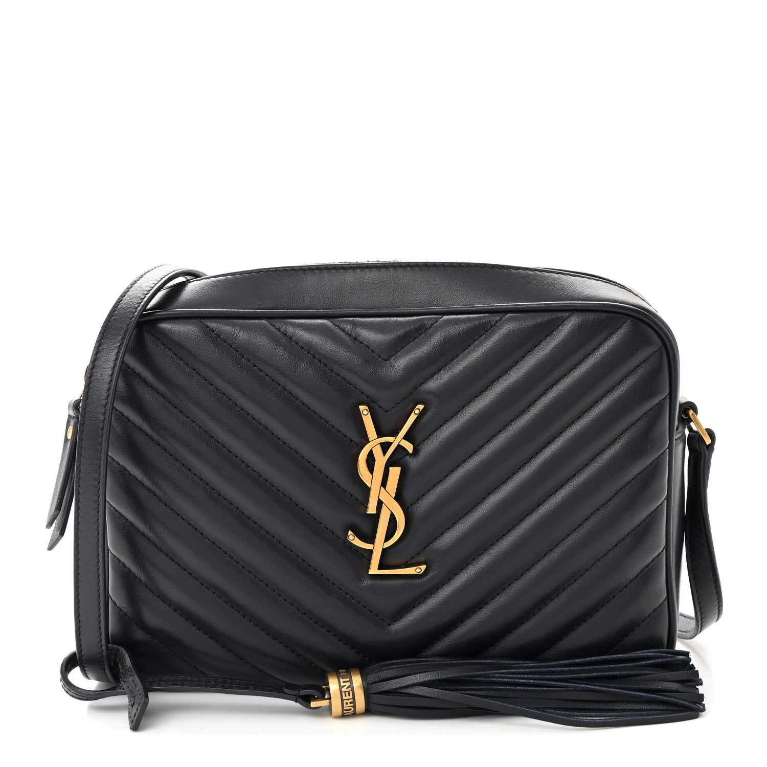 Saint Laurent Calfskin Matelasse Monogram Lou Camera Bag Navy 1 of 10