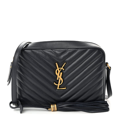 Saint Laurent Calfskin Matelasse Monogram Lou Camera Bag Navy 1 of 10