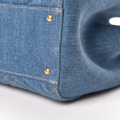 Gucci Denim Matelasse Small Pearly GG Marmont Tote Blue 11 of 13