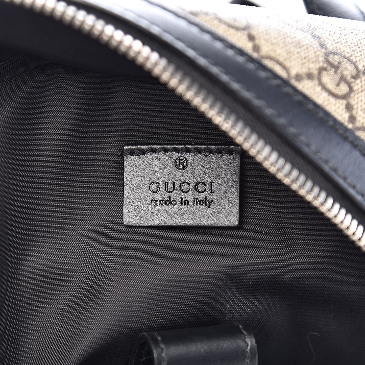 GG Supreme Monogram Web Dome Backpack Black
