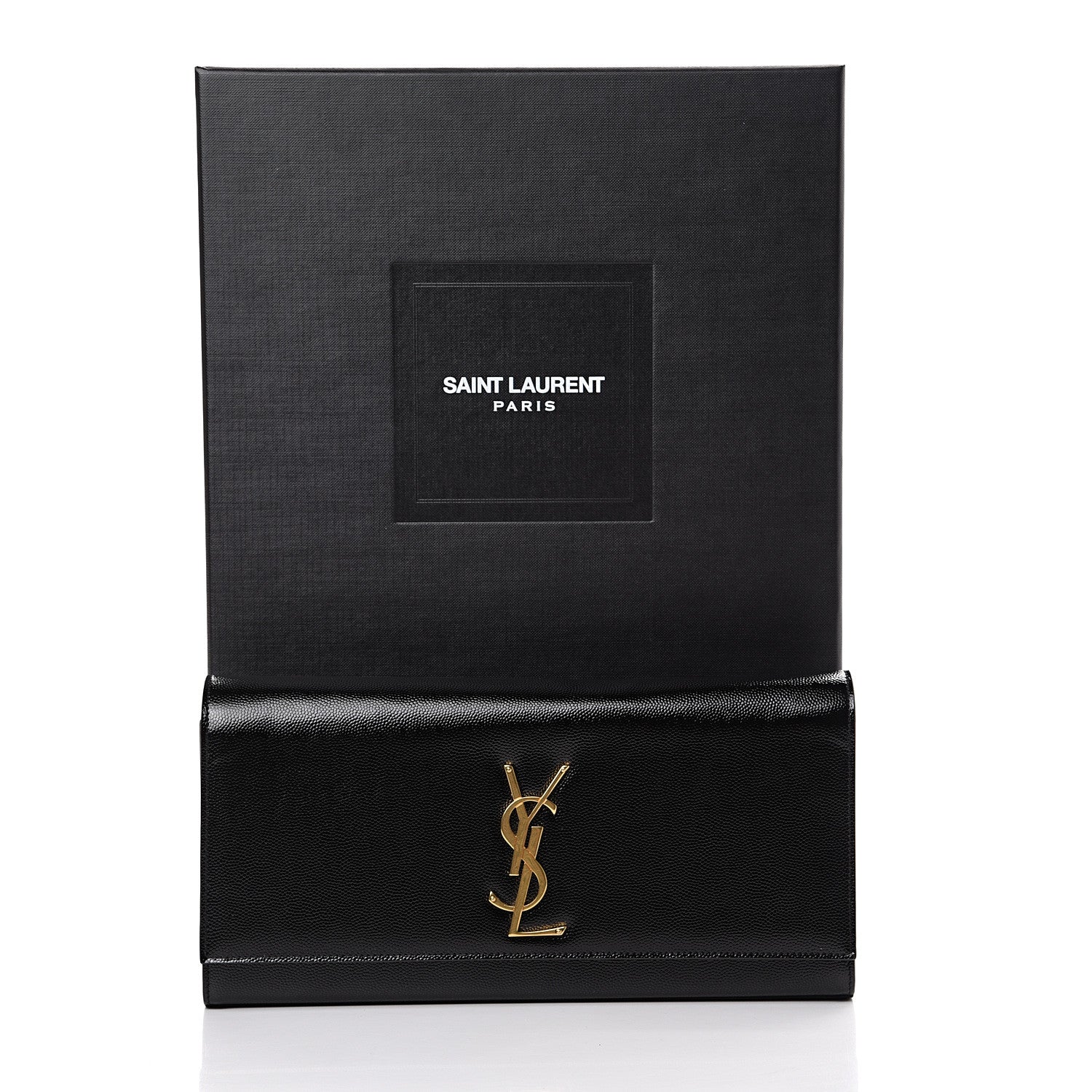 Saint Laurent Grain De Poudre Monogram Cassandre Clutch Black 9 of 9