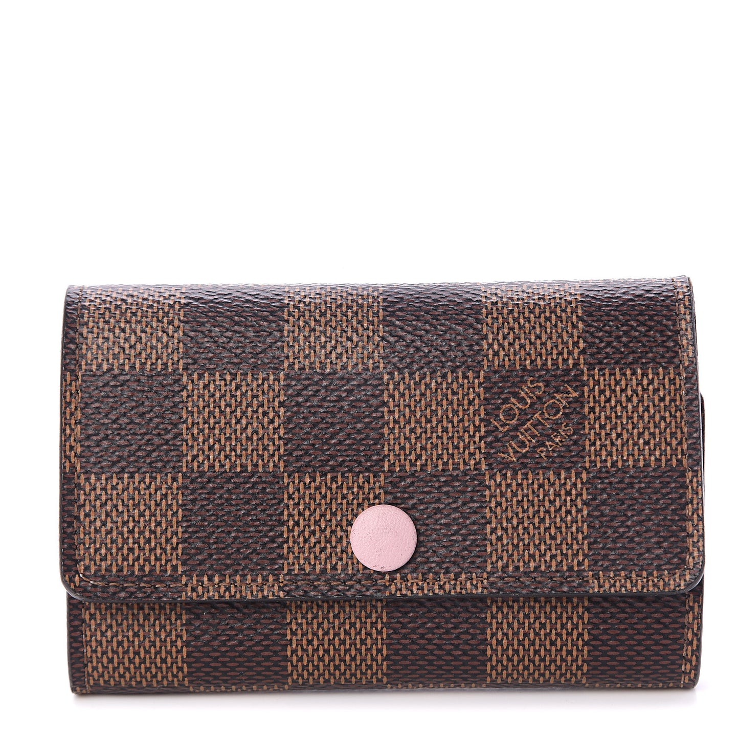 Damier Ebene Multicles 6 Key Holder Rose Ballerine