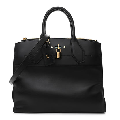 Louis Vuitton Calfskin City Steamer MM Black 1 of 9