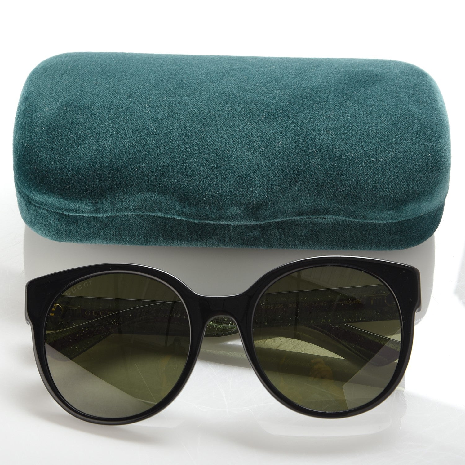 Gucci Acetate Round Web Sunglasses GG 0035S Black 8 of 8