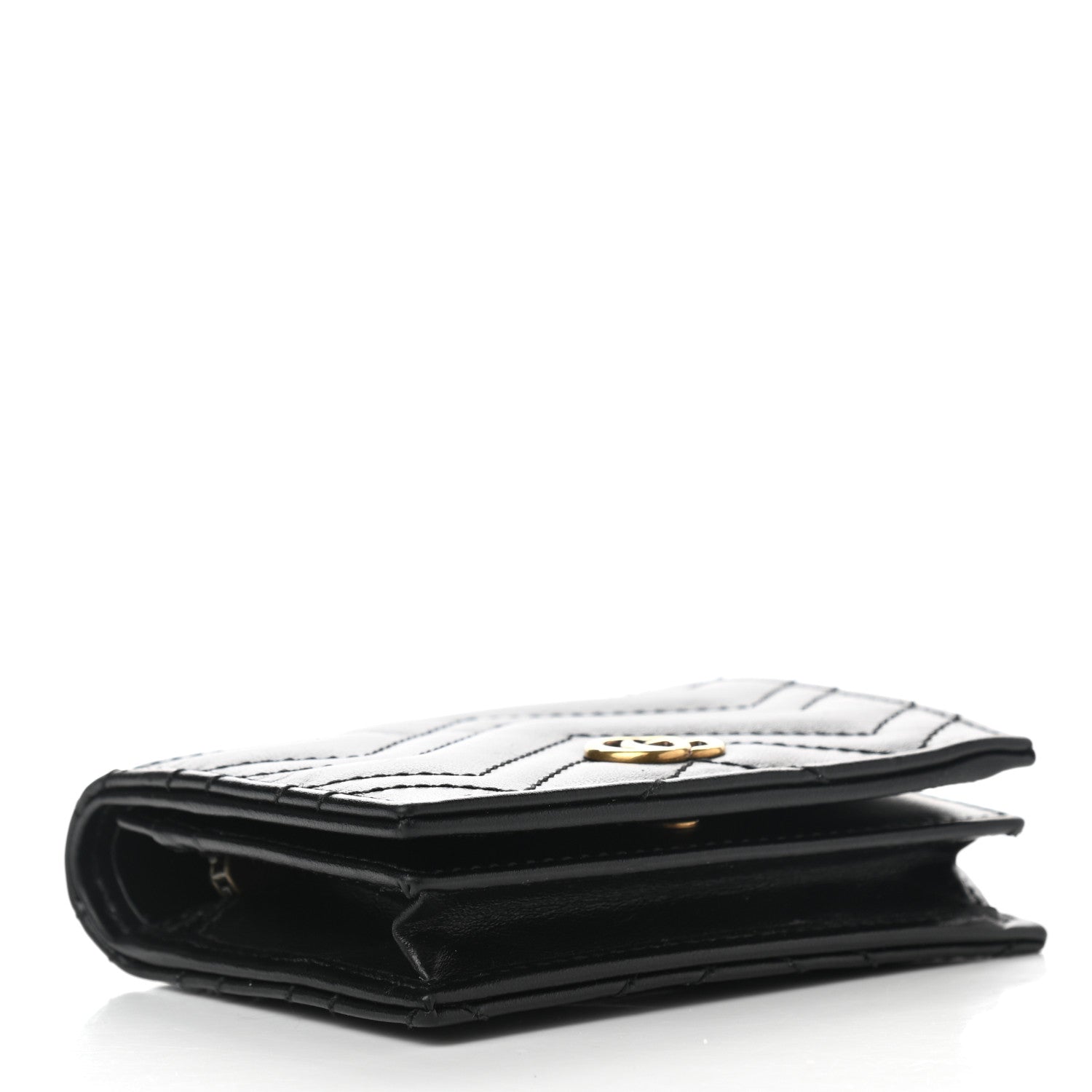 Gucci Calfskin Matelasse GG Marmont Card Case Wallet Black 4 of 7