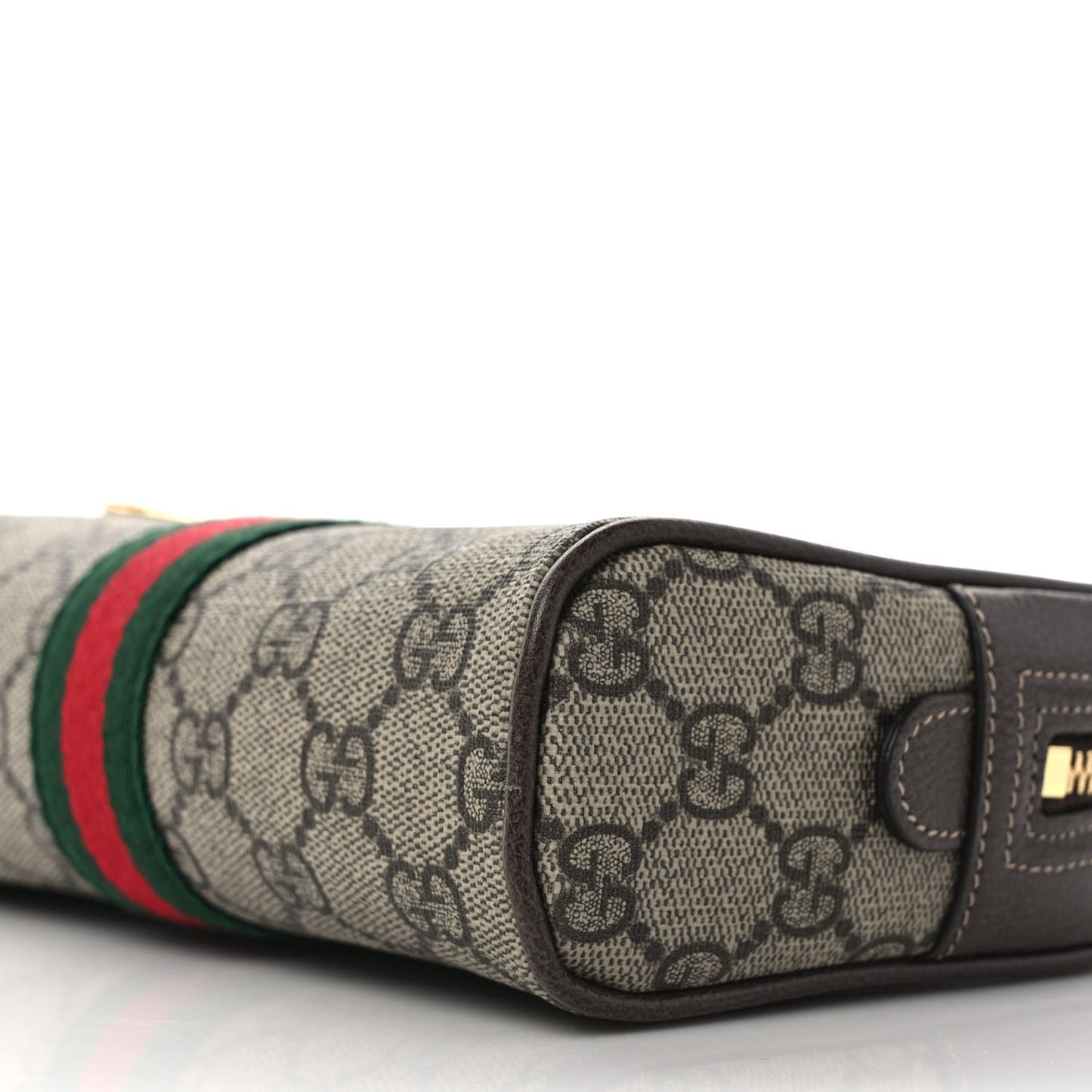 GG Supreme Monogram Web Small Ophidia Belt Bag 80 32 Dark Brown