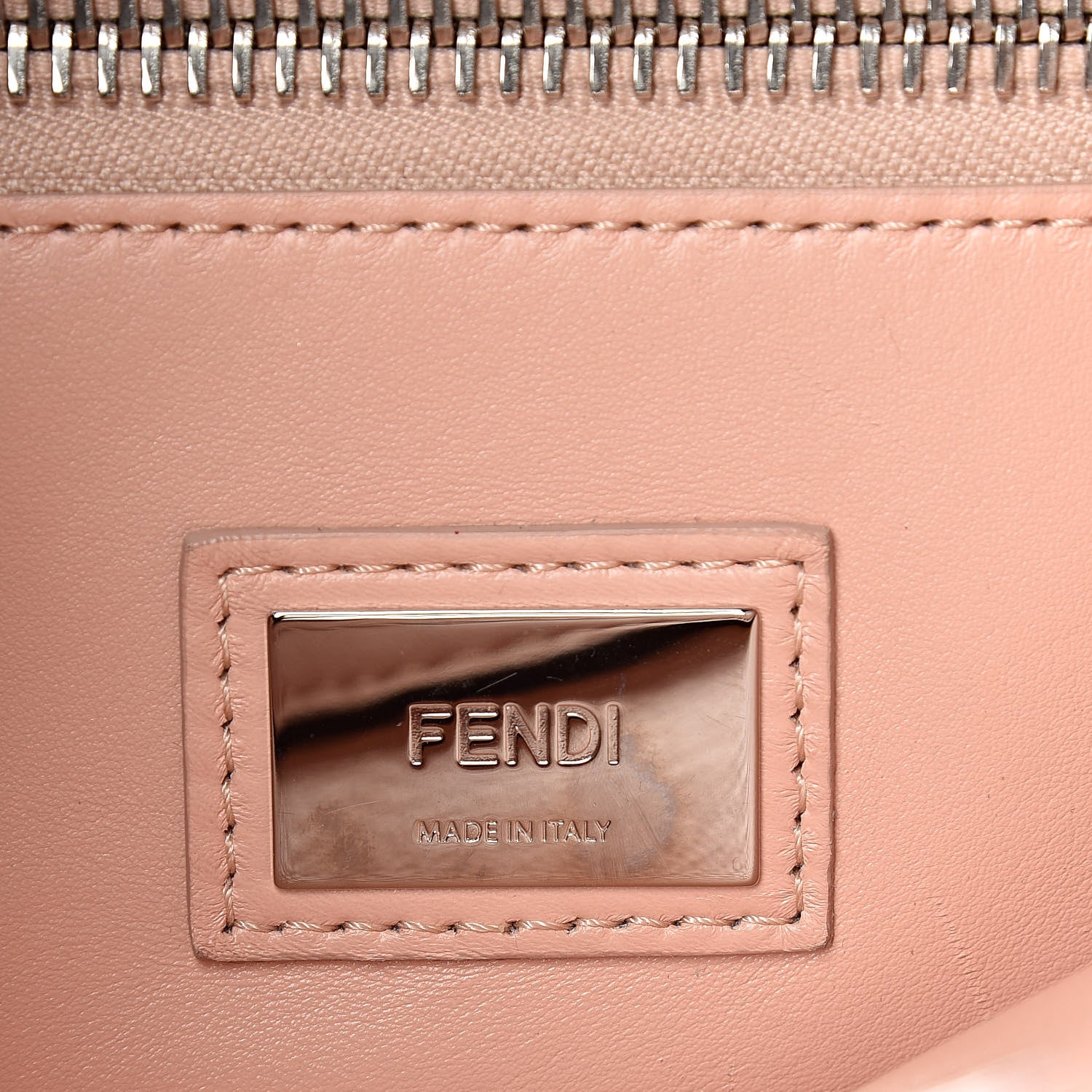 Fendi Vitello Seta Shiny Nappa Ribbon Lace Up Floral Medium Peekaboo Iconic Satchel Baby Pink Multicolor 7 of 12