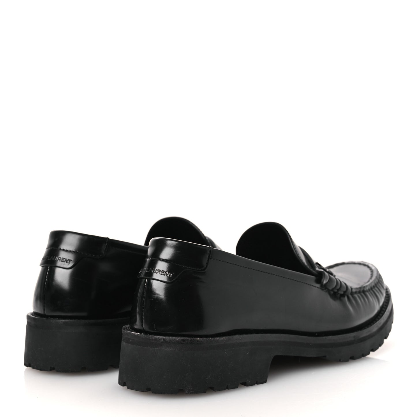 Glazed Calfskin Chunky Le Loafer Penny Slippers 39 Black
