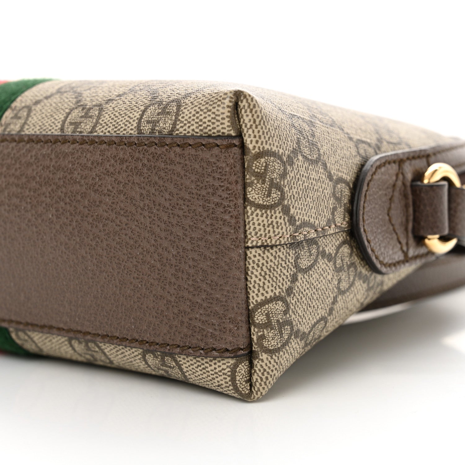Gucci GG Supreme Monogram Textured Dollar Calfskin Web Small