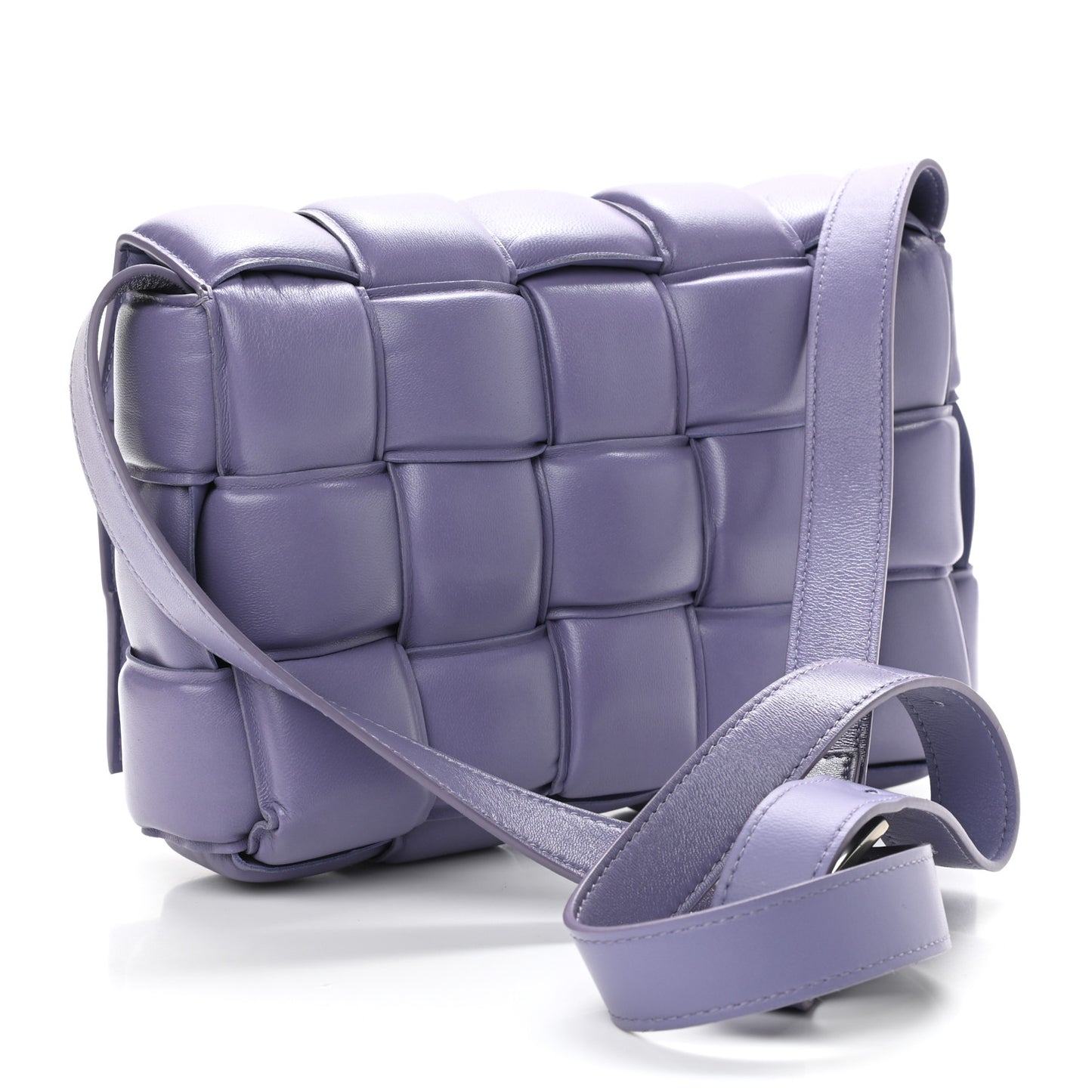 Nappa Maxi Intreccio Padded Cassette Crossbody Bag Lavender