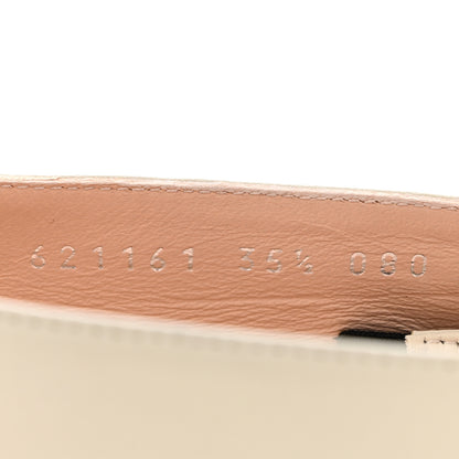 Gucci Nappa Lumiere Deva Horsebit Chain Embellished Flats 35.5 Dusty White 9 of 10