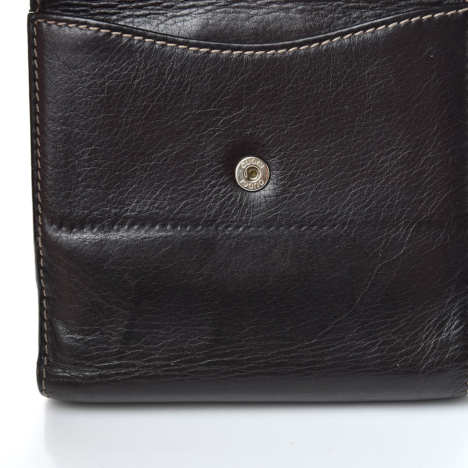 Gucci Calfskin Compact Britt Wallet Dark Brown 12 of 17