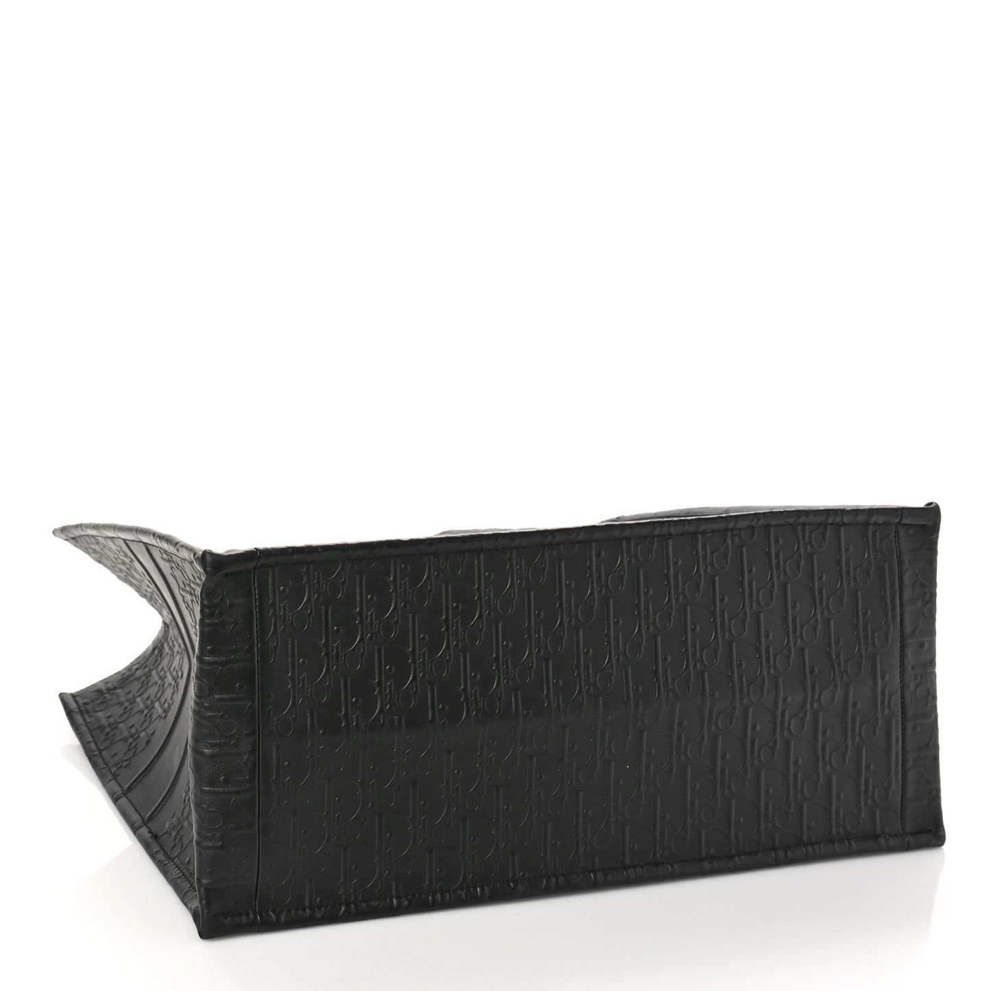 Oblique Calfskin Embossed Large Book Tote Black