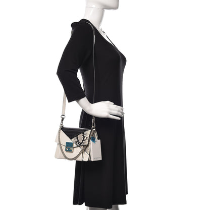 Givenchy Patent Calfskin Python Embossed Small GV3 Shoulder Bag Black White 2 of 9
