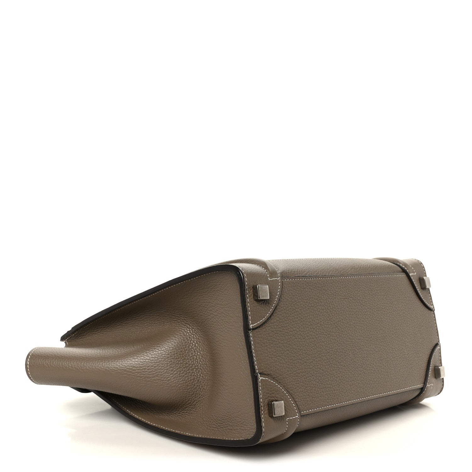 Celine Drummed Calfskin Micro Luggage Souris 4 of 11
