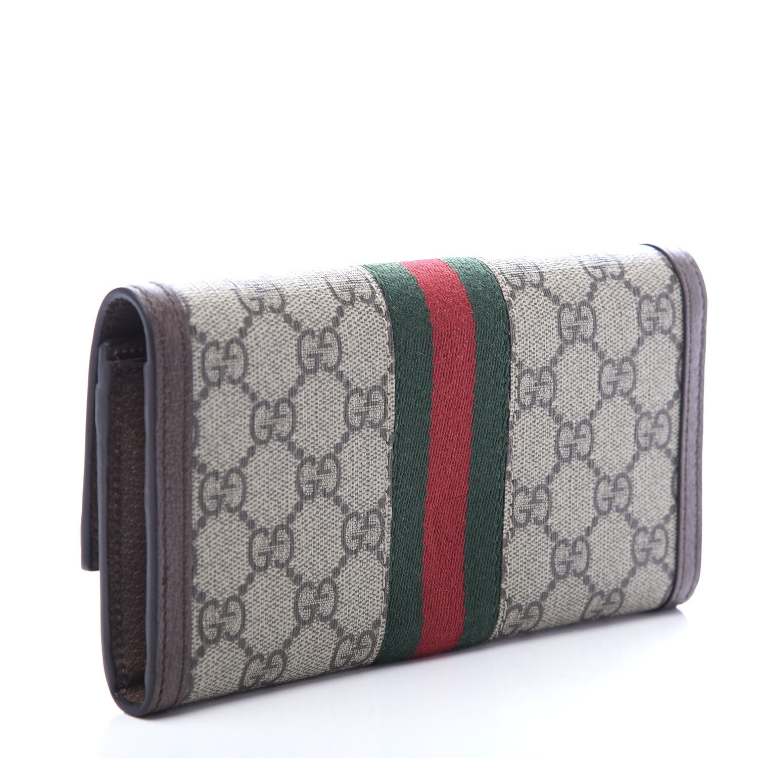 Gucci GG Supreme Monogram Web Ophidia Continental Wallet Brown 3 of 6