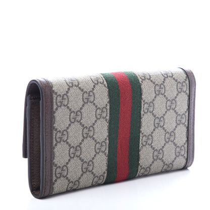 Gucci GG Supreme Monogram Web Ophidia Continental Wallet Brown 3 of 6