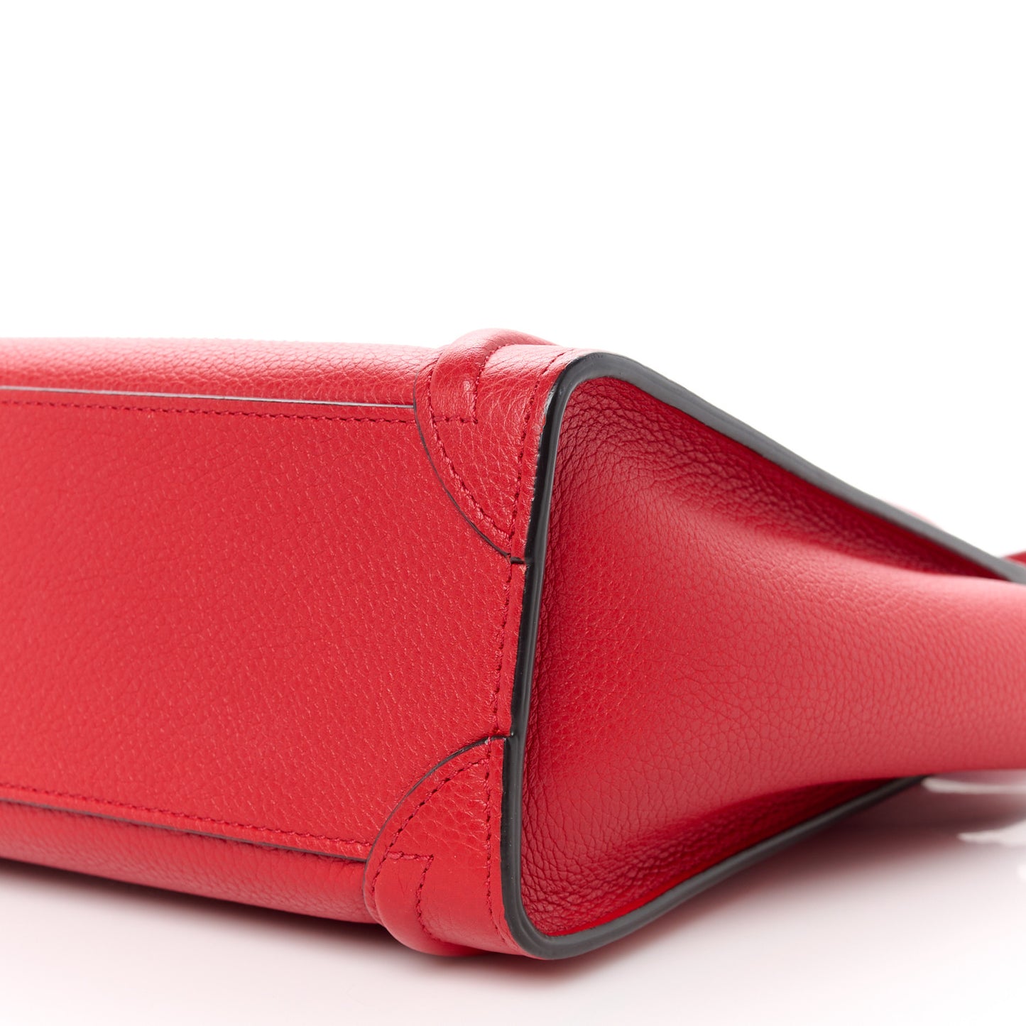 Drummed Calfskin Nano Luggage Red