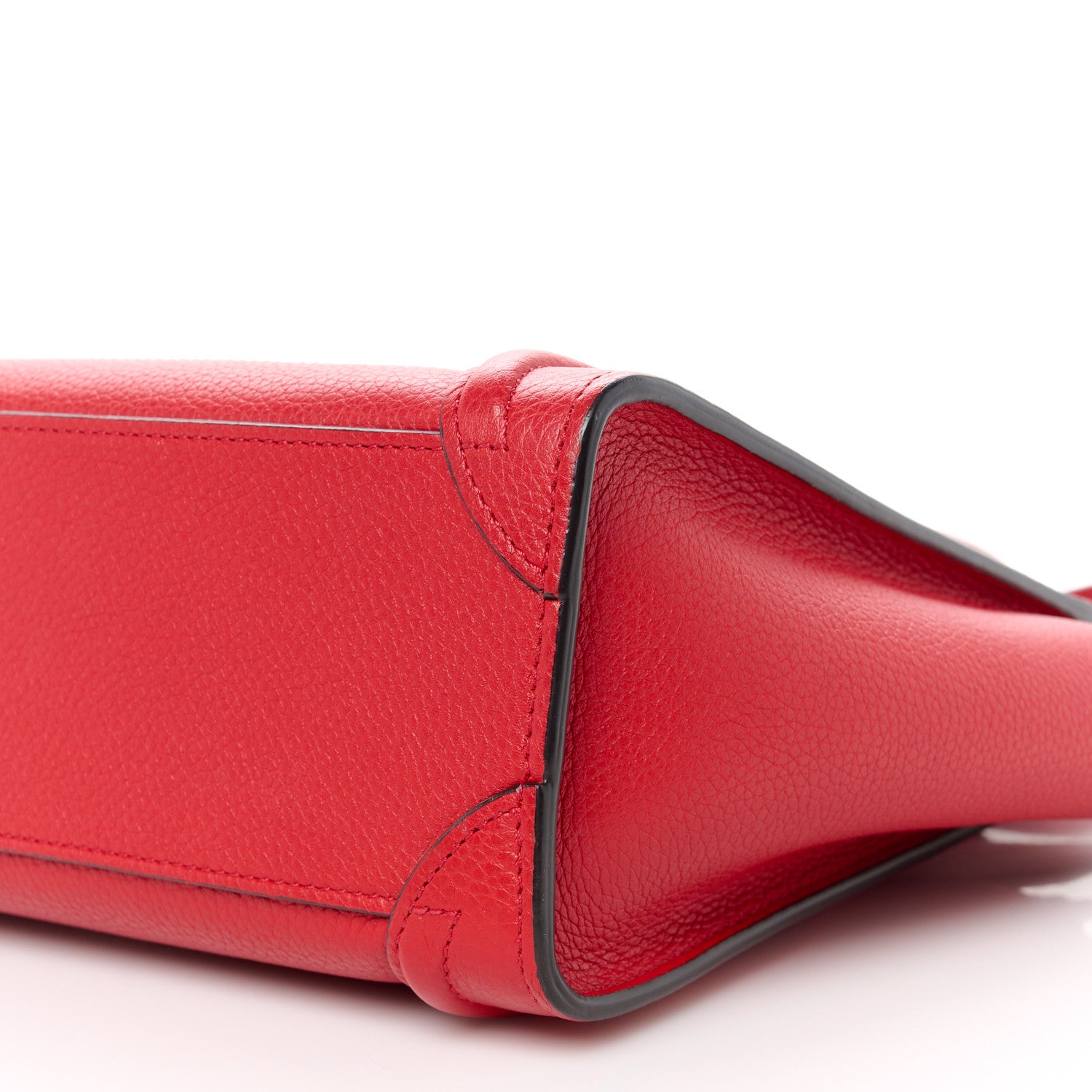 Celine Drummed Calfskin Nano Luggage Red 10 of 10