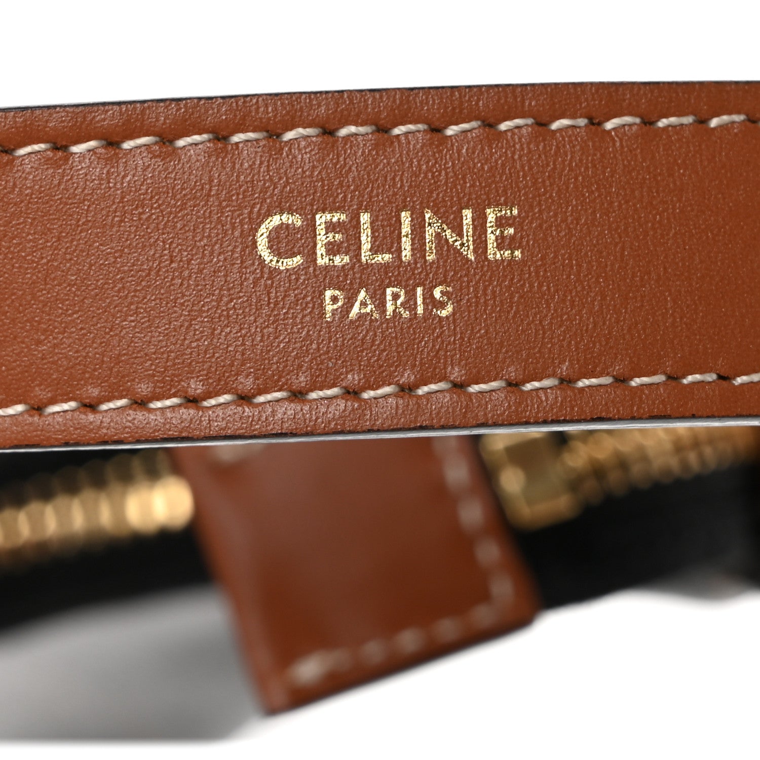 Celine Triomphe Canvas Calfskin Ava Shoulder Bag Tan 6 of 14