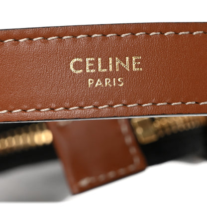 Celine Triomphe Canvas Calfskin Ava Shoulder Bag Tan 6 of 14