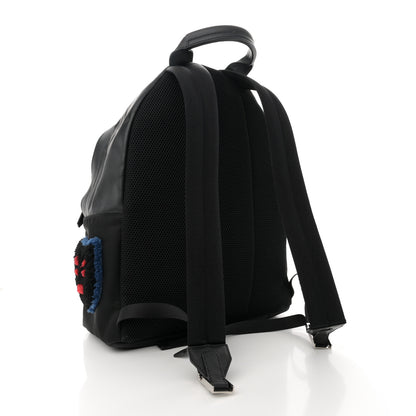 Fendi Nylon Calfskin Shearling Emoticon Backpack Black 3 of 15