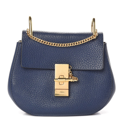 Chloe Grained Lambskin Mini Drew Shoulder Bag Royal Navy 1 of 11
