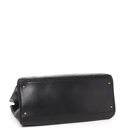 Chanel Calfskin Stitched XL Weekender Black 3 of 9