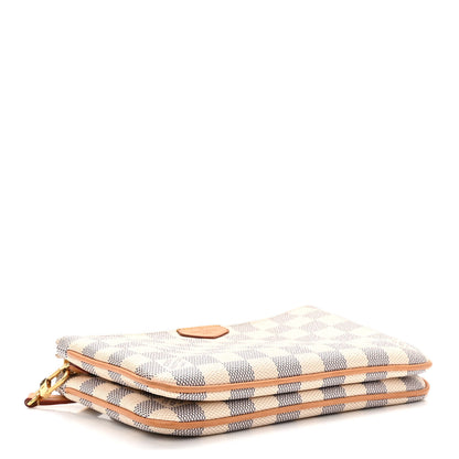 Louis Vuitton Damier Azur Double Zip Pochette 4 of 12