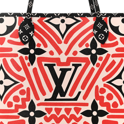 Louis Vuitton Monogram Giant Crafty Neverfull MM Creme Rouge Black 9 of 12