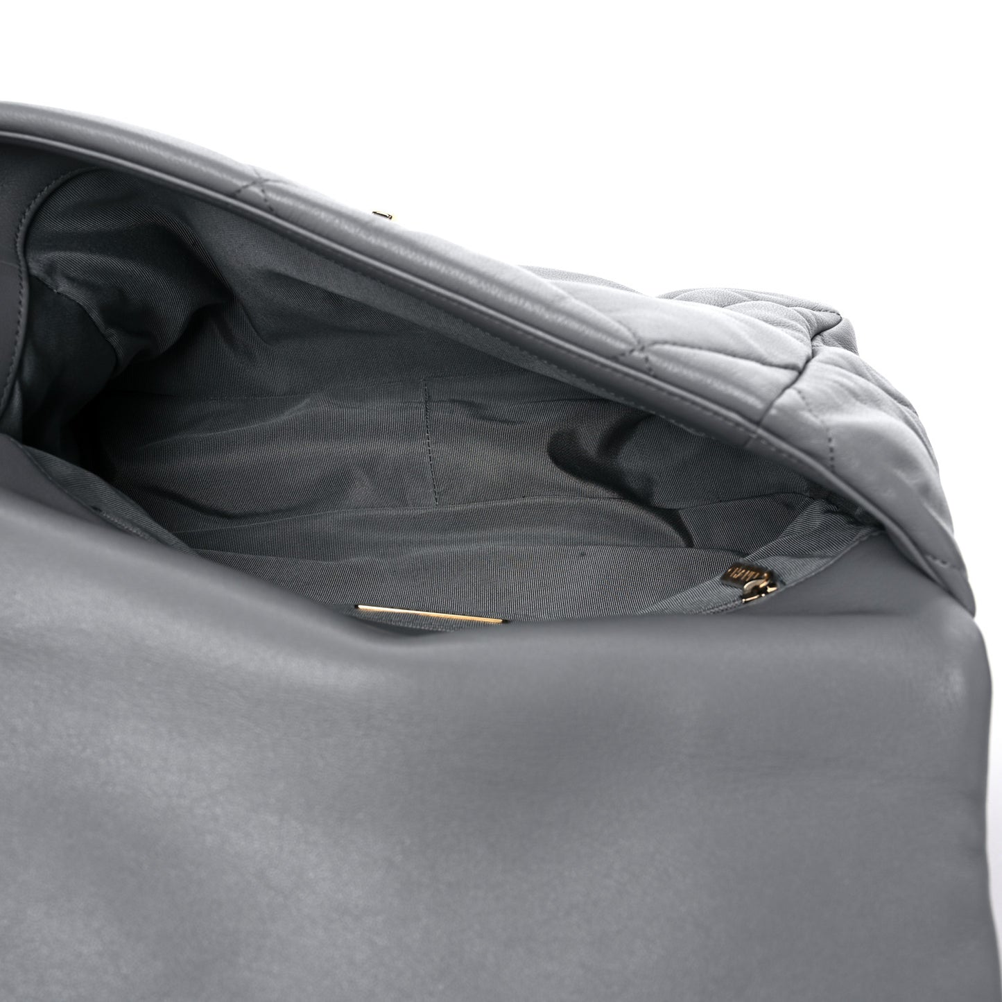 Lambskin Quilted Large Chanel 19 Flap Grey