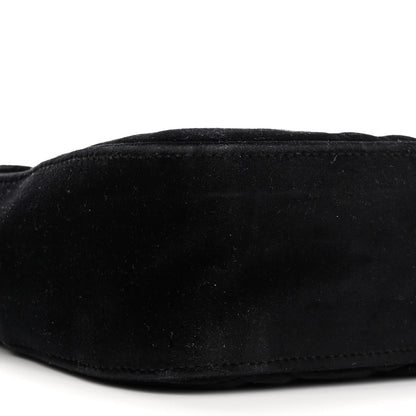 Gucci Velvet Matelasse Loved Embroidered Medium GG Marmont Shoulder Bag Black 9 of 12