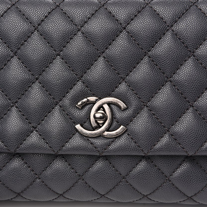 Chanel Caviar Quilted Small Coco Handle Flap Gray 7 of 11