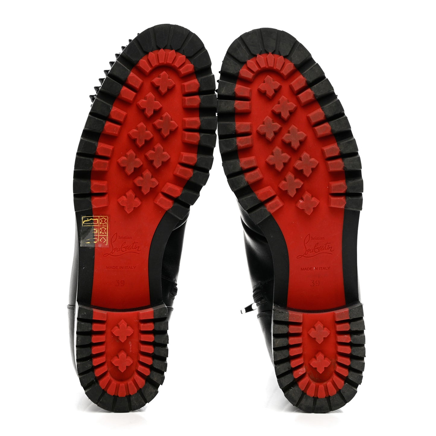 Calfskin Spikes TS Croc Flat Boots 39 Black