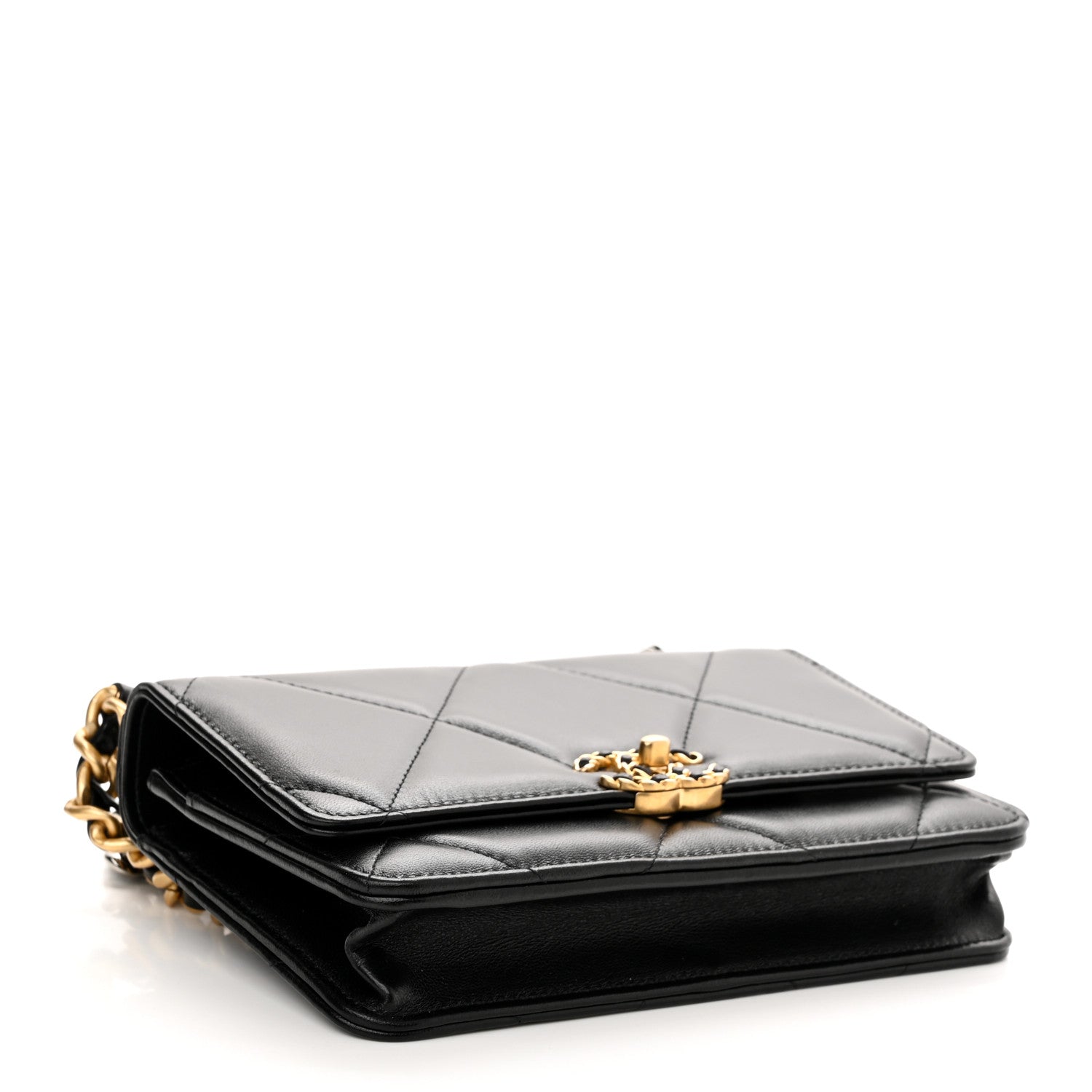 Chanel Lambskin Quilted Chanel 19 Wallet On Chain WOC Black 4 of 12