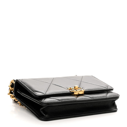 Chanel Lambskin Quilted Chanel 19 Wallet On Chain WOC Black 4 of 12