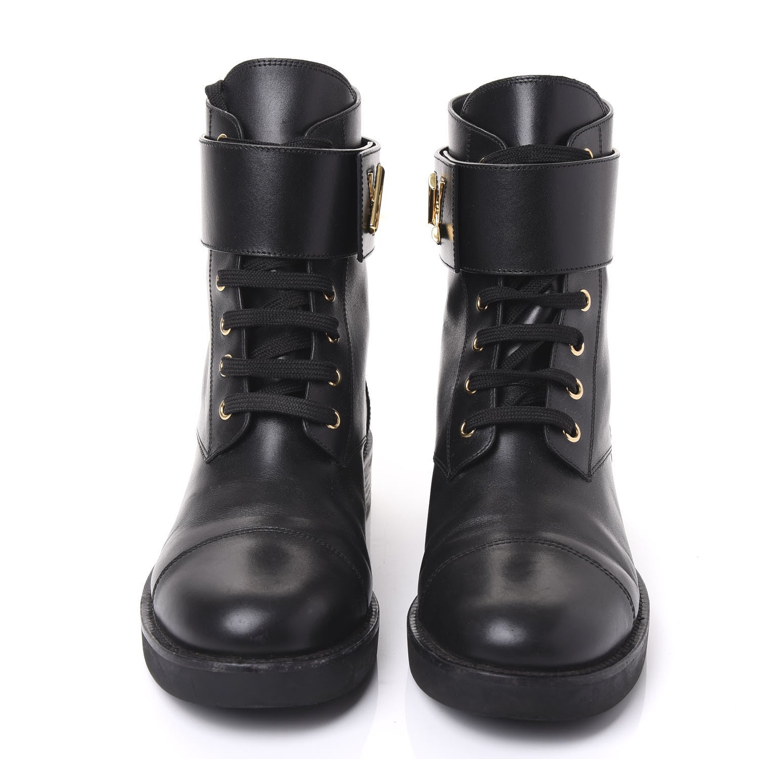 Louis Vuitton Calfskin Wonderland Ranger Boots 40 Black 2 of 8