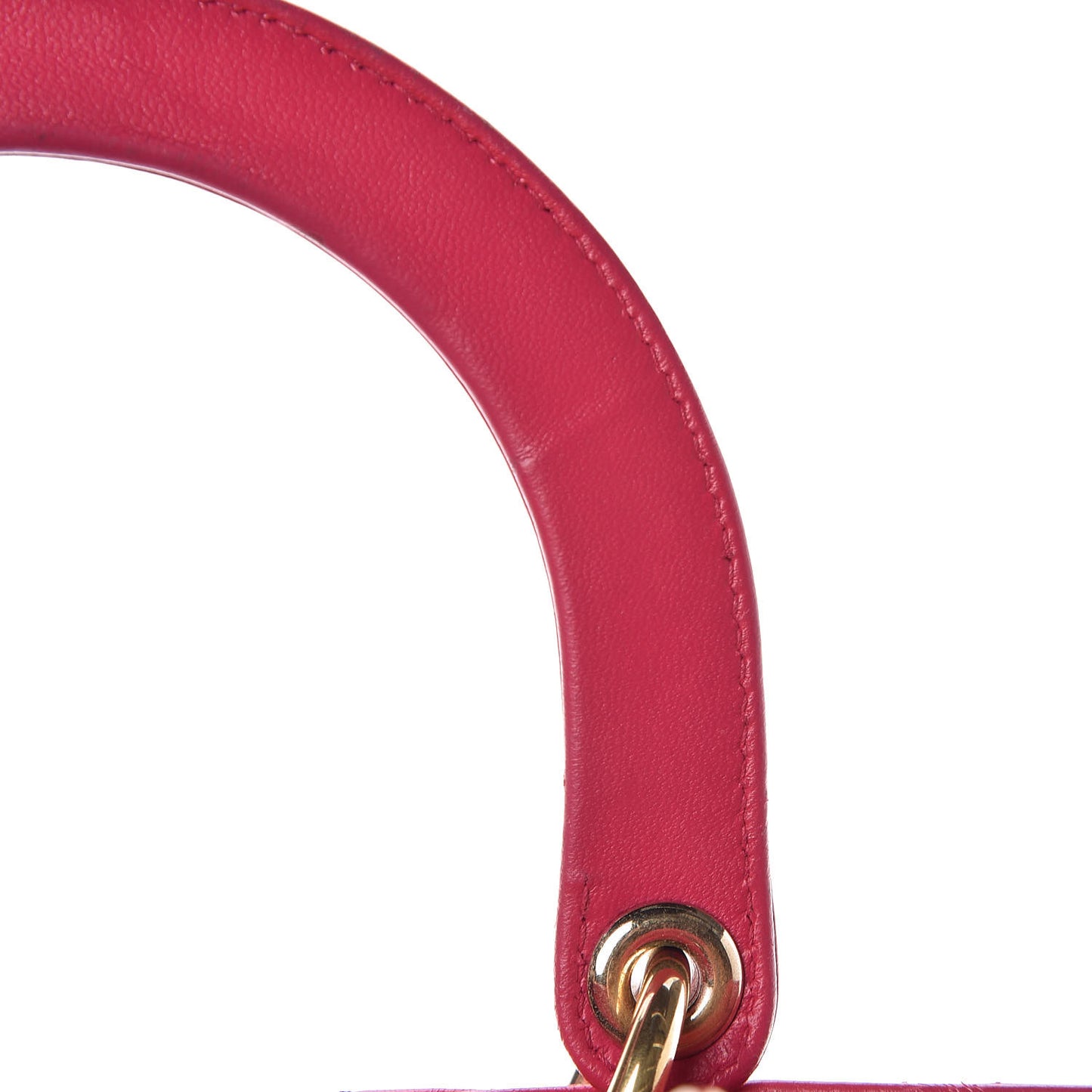Lambskin Cannage Large Lady Dior Fuchsia