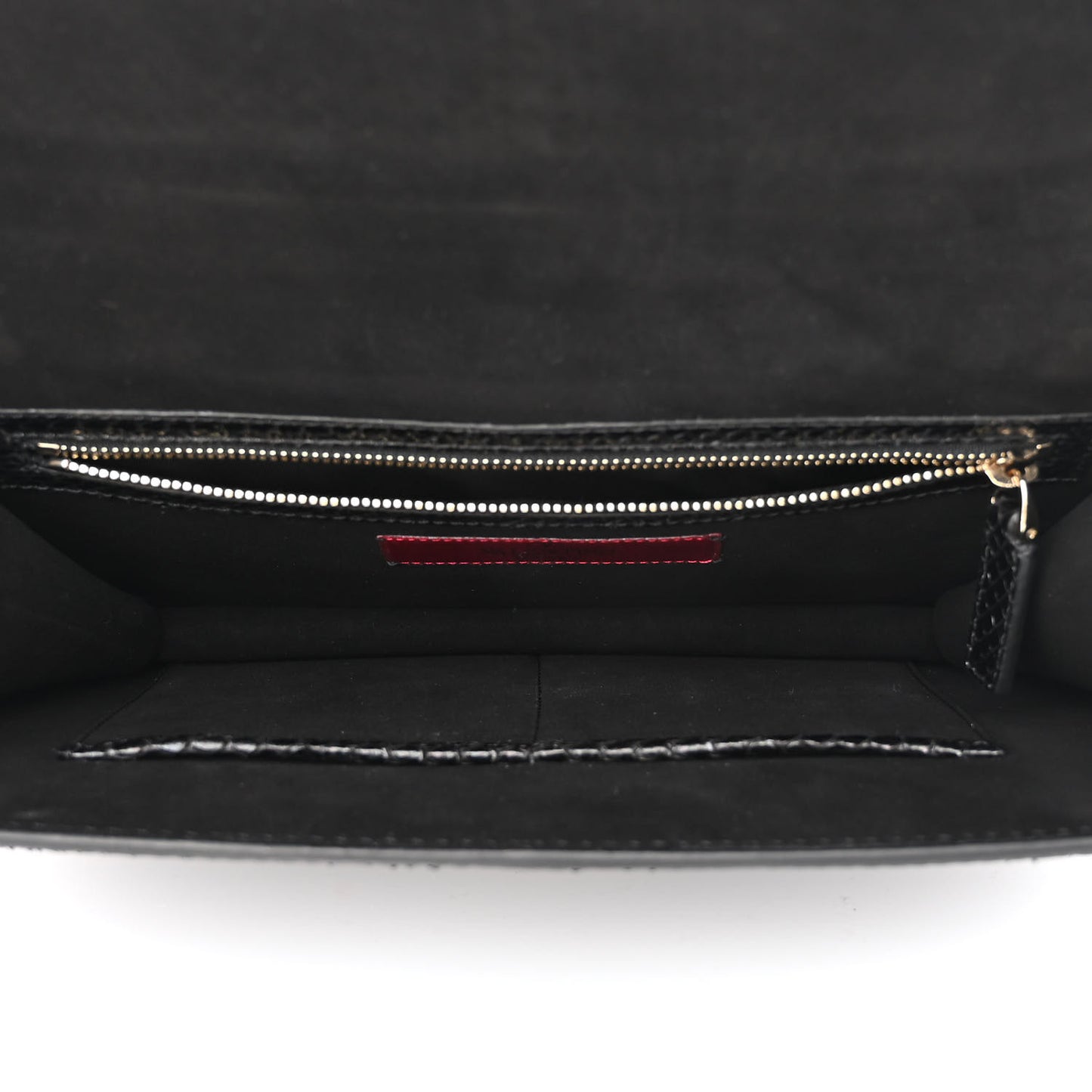 Snakeskin Medium Glam Lock Rockstud Flap Black