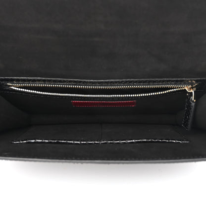 Valentino Garavani Snakeskin Medium Glam Lock Rockstud Flap Black 6 of 10