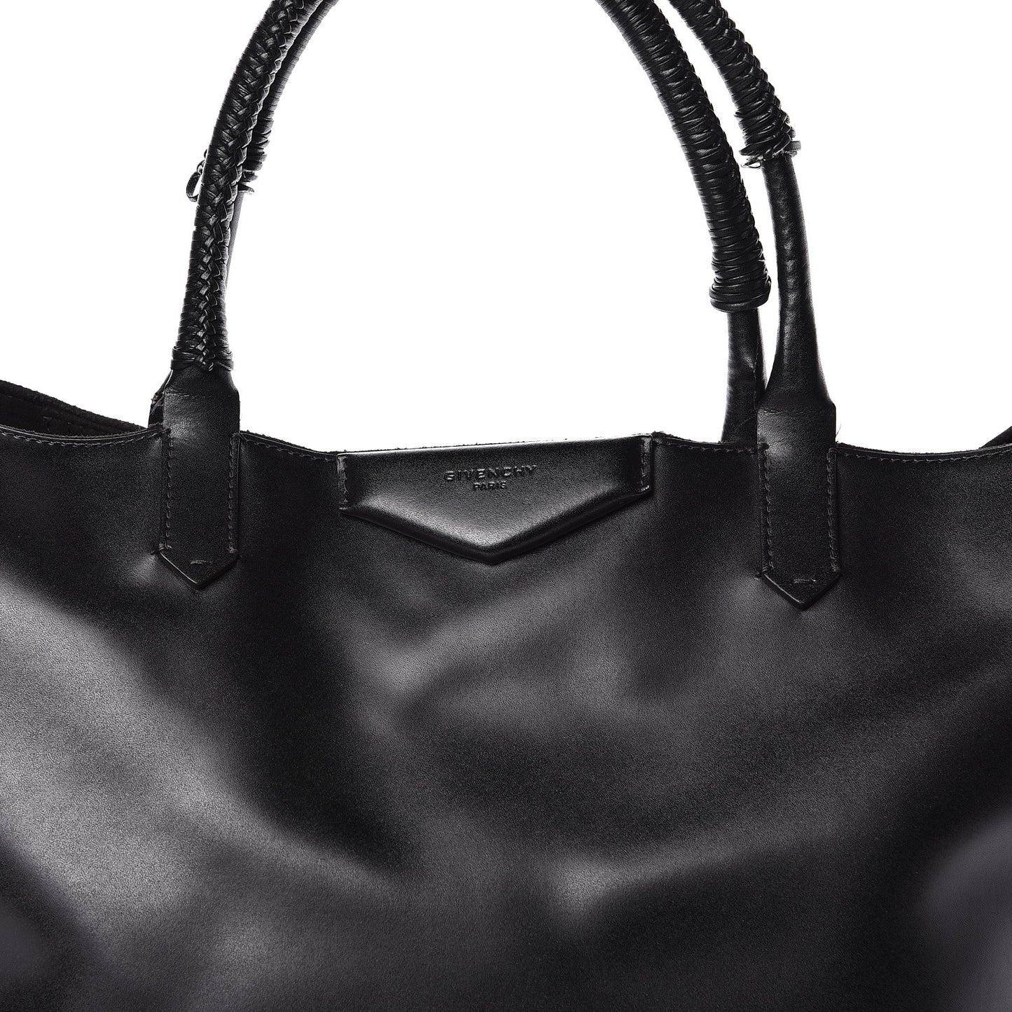 Calfskin Large Antigona Whipstitch Handle Tote Black