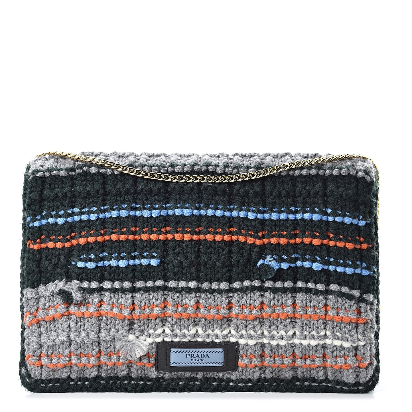 Tweed Maglia Flap Bag Smeraldo