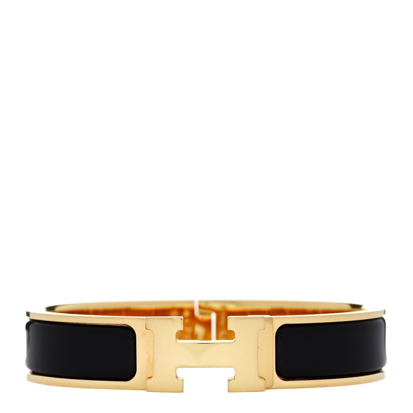 Enamel Narrow Clic Clac H Bracelet PM Black