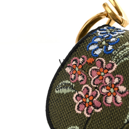 Christian Dior Canvas Embroidered Petites Fleurs Saddle Bag Green Multicolor 11 of 12