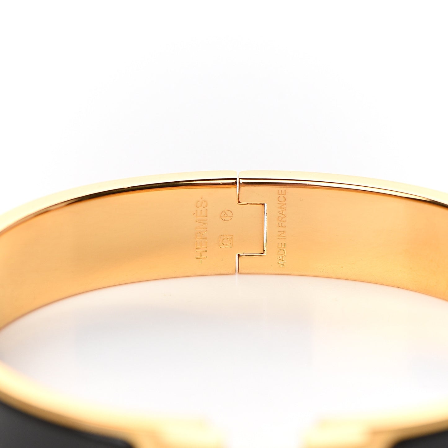 Enamel Narrow Clic Clac H Bracelet GM Black