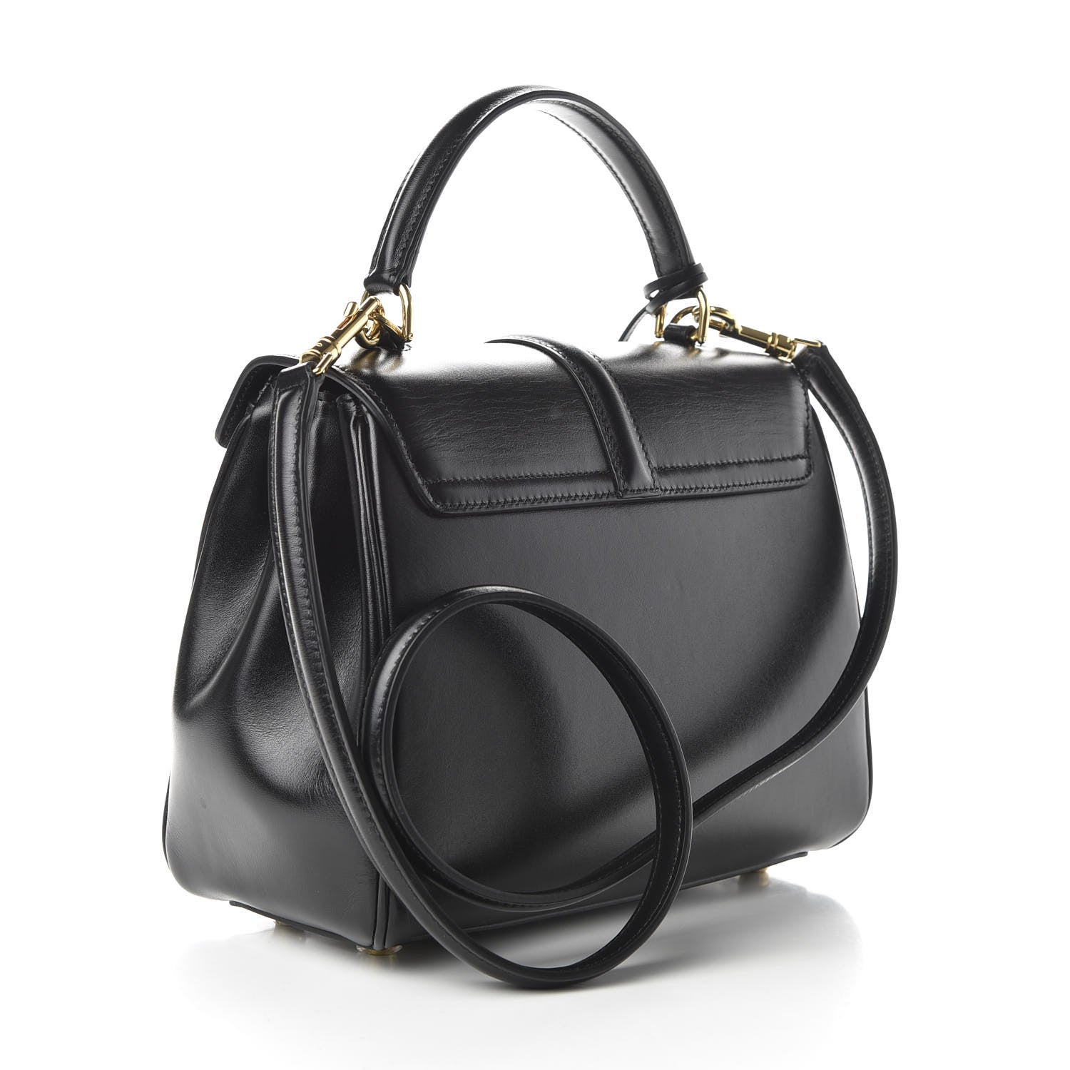 Celine Satinated Calfskin Small 16 Top Handle Bag Black 3 of 11