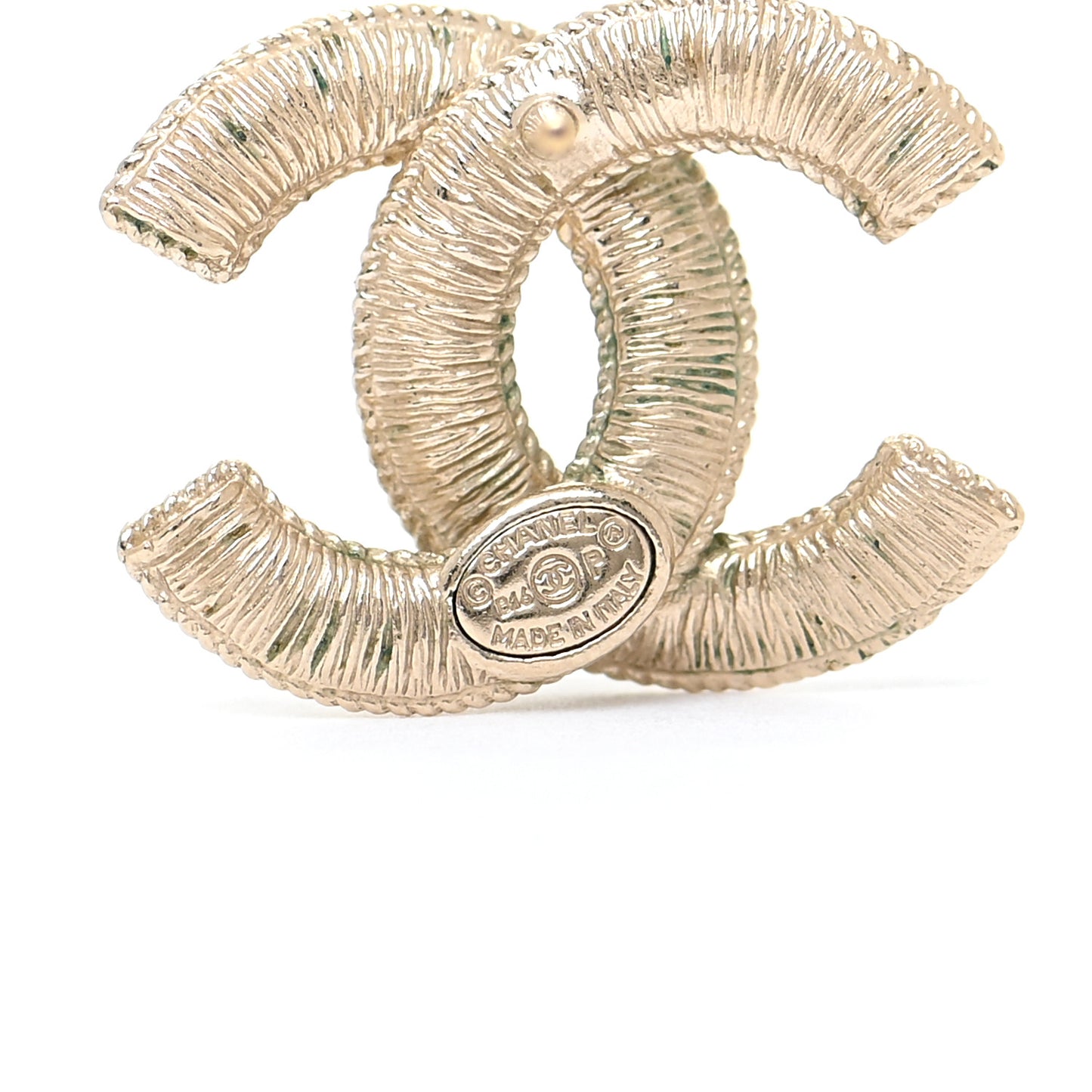 Pearl Textured CC Earrings Gold