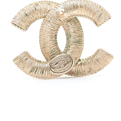 Chanel Pearl Textured CC Earrings Gold 4 of 8